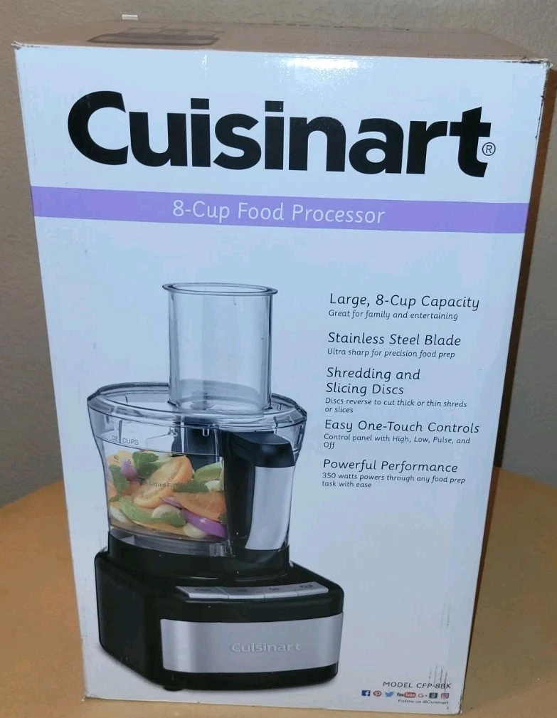 Cuisinart CFP-8BK 8-Cup Food Processor Stainless/Black 120V 350W New In Box
Opens in a new window or
