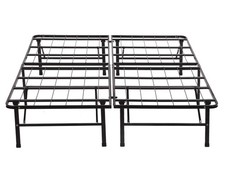 Bed Frame Foldable Heavy Duty Mattress Metal Platform Slat No Spring Needed E...