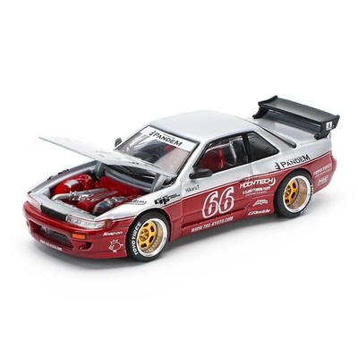 Pop Race 1:64 Nissan Silvia S13 Pandem #66 Moontech Red Diecast