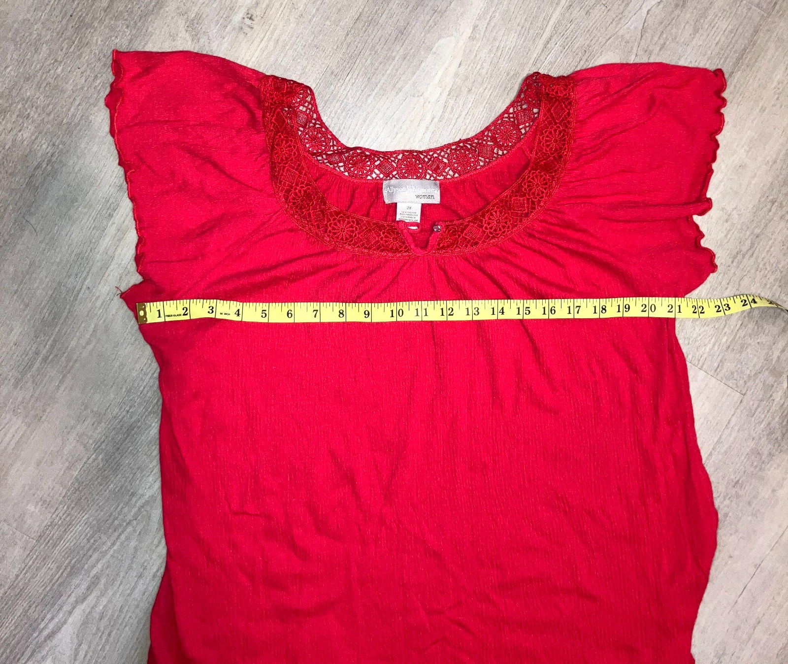 Allyson Whitmore Red Sleeveless Blouse Womens Size 2X image 6