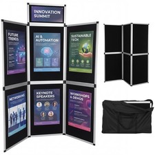 6+1 Folding Trade Show Presentation Board, Trifold Poster Display Board W/ Bag