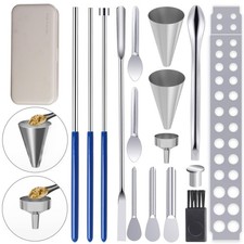 16Pcs Filling Tools Kit - Short Stem Funnels Home & Lab Supplies with Silver