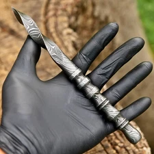 FULL TANG CUSTOM MADE HAND FORGED DAMASCUS STEEL KRIS BLADE TRI DAGGER KNIFE