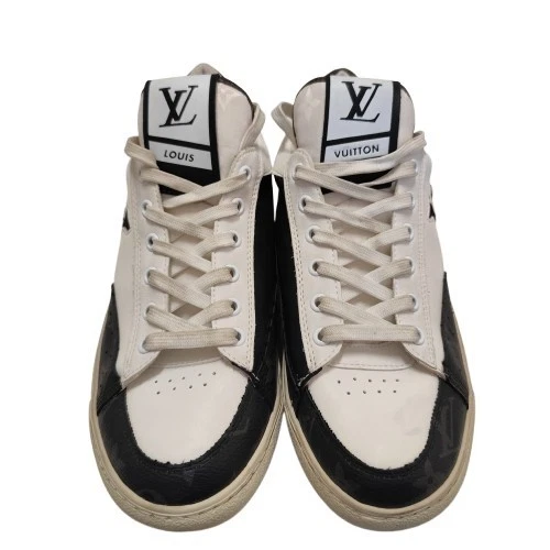 LOUIS VUITTON TRAINER Louis Vuitton Scarpe da Ginnastica Sneaker Rivoli Monogram Bianco Nero LV LOGO Taglia 8