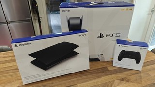 Sony PS5 Disk Launch Console Black Plates White Plates Black Dualsense