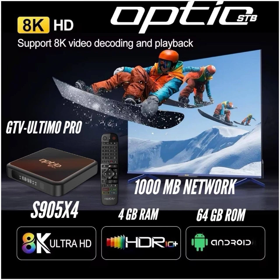 Optic GT-V PRO - Android TV Box | 4K UHD | Player App | 4GB/64GB - Image 2 of 4