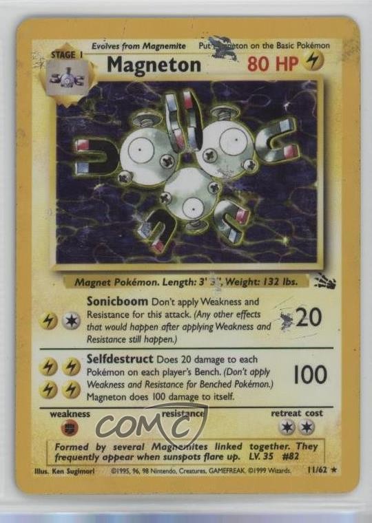 Magneton Holo Pokemon Fossil #11 1999