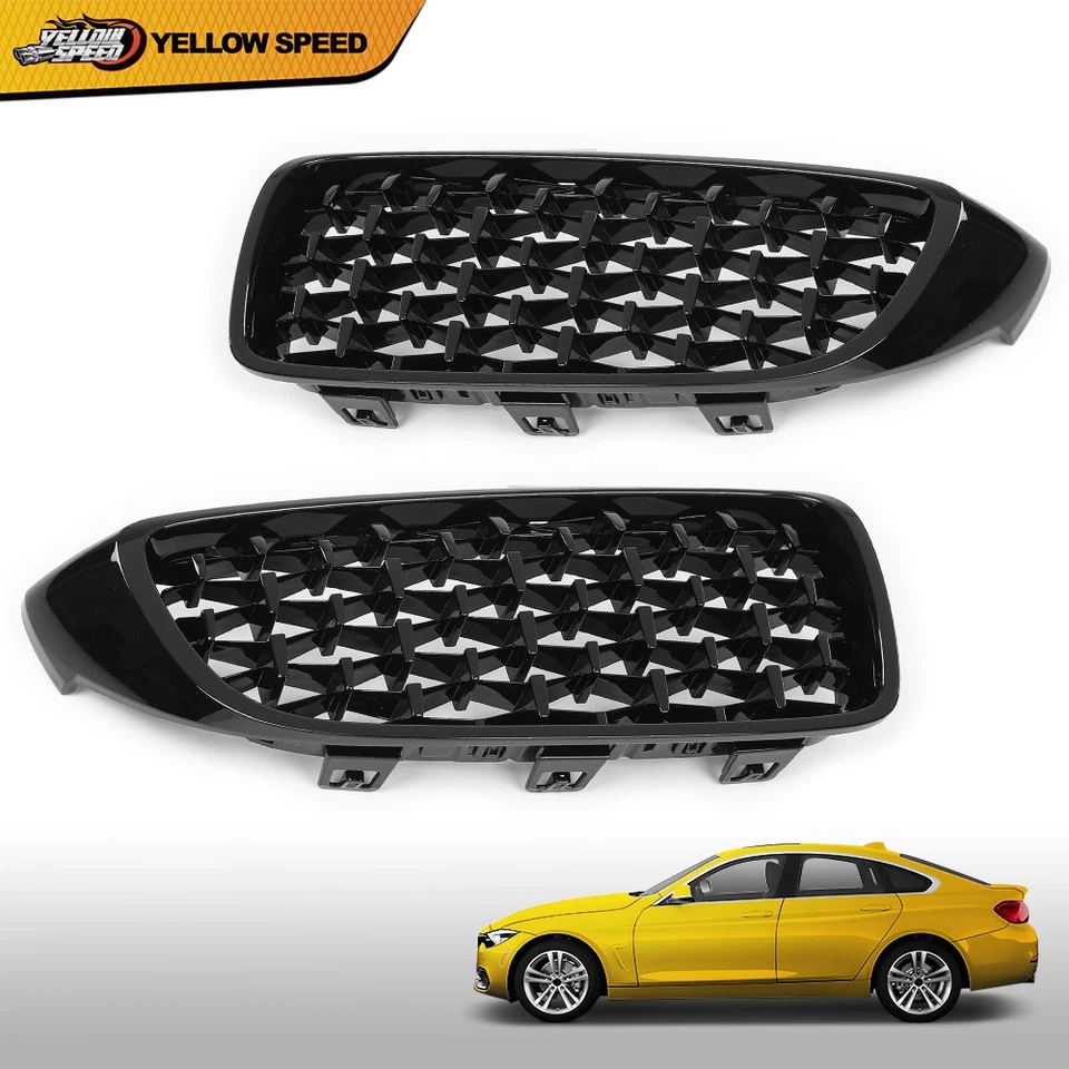 Parachoques delantero rejilla superior de diamante apta para BMW Serie 4 2014-2018 F32 F33 F36 F82 Foto 2 de 4