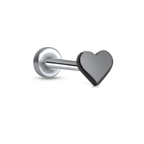 Titanium Labret Style Nose Ring Stud Threadless Push Pin Heart 16G 18G 20G - 第 6/6 張圖片