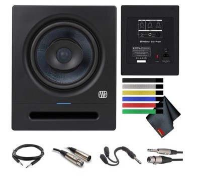 PreSonus Eris Pro 8 2-Way Biamped, Active, 8'' Coaxial Studio Monitor Bundle