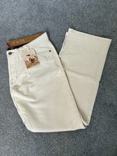Joules Men’s Allon Trousers - Oyster W34 Jeans NEW Cream Cotton Smart Chinos