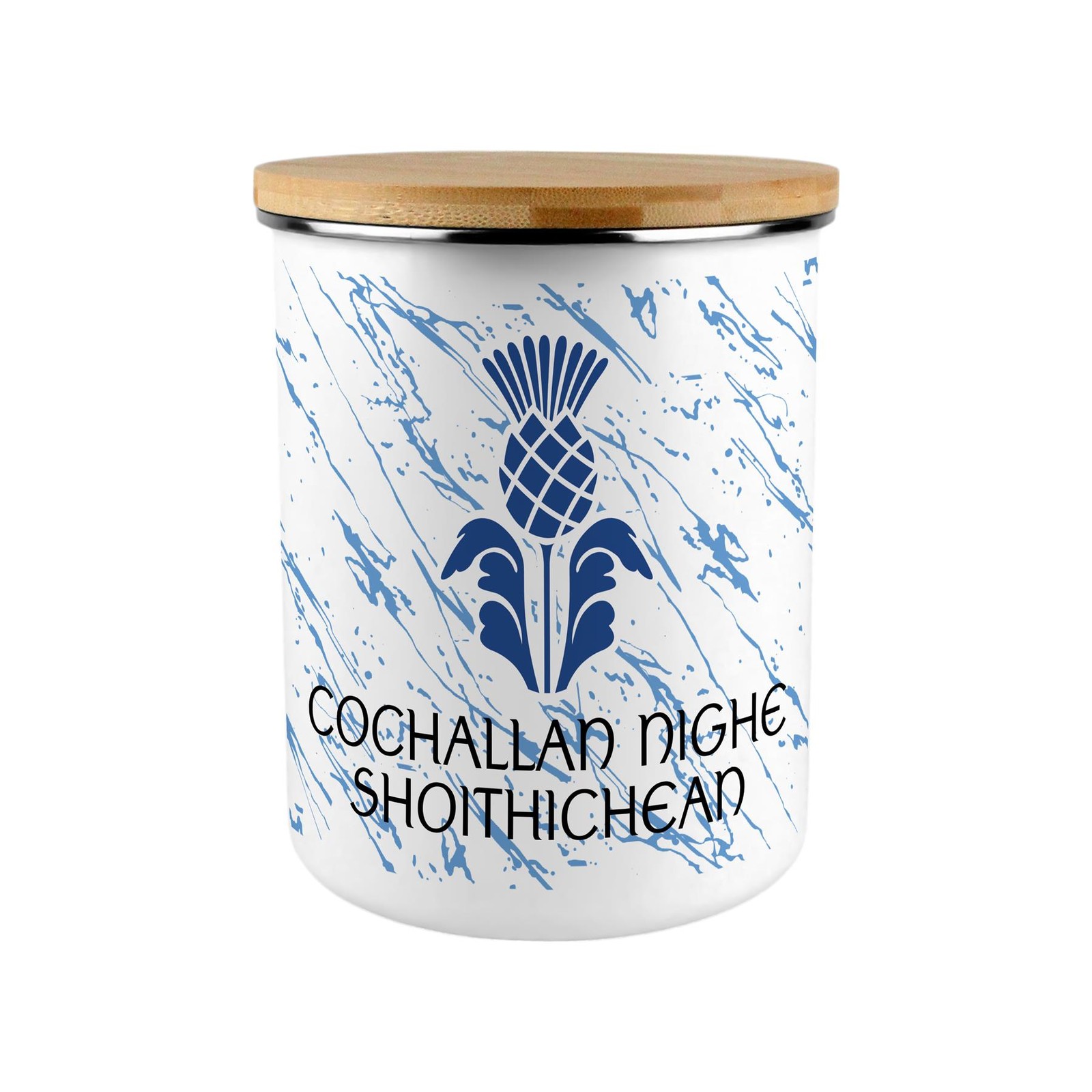 Scottish Thistle Dishwasher Tablets Canister Gift - Gaelic Language Storage Jar