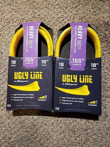 2 SHAKESPEARE UGLY LINE .155" Pre-cut High Wheel Gas Trimmer Line 36 Strip Total - Picture 1 of 1