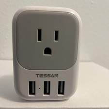 Tessan UK to US Plug Adapter, Type G Travel Converter with 3 USB Charger