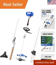 Powerful 26cc 4-in-1 Yard Care Tool with Rubber Grip & Shoulder Strap Included