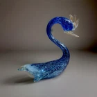 Vintage MCM Murano Blue & Green Art Glass  Swan Bird Of Paradise Figurine