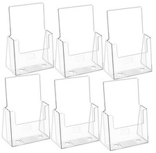 Acrylic Brochure Holder 6 x 9 Inches, Clear Plastic Countertop Literature