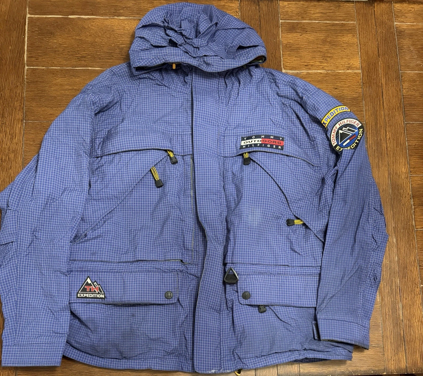 Vintage 90s Tommy Hilfiger Outdoors Expedition Rain Jacket Mens Size XL Blue