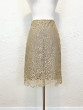 Vintage Y2K 90s Skirt Gold Lace Overlay Romantic Whimsigoth Fairy Victorian 4