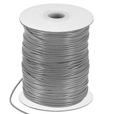 87 Yards 2mm Waxed Polyester Cord with Spool for Jewelry Making, Medium Gray
