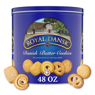 Royal Dansk Danish Butter Cookies, 48oz Exclusive Tin, Made with Real Butter.