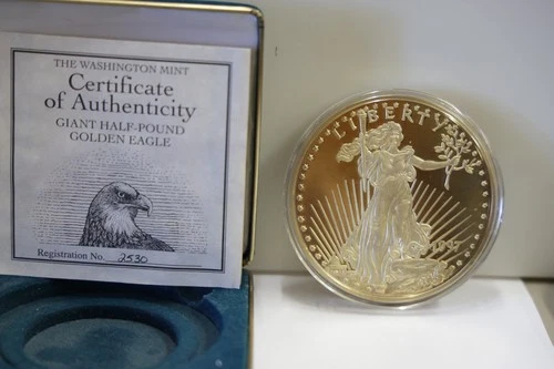 1997 Washington Mint 8 oz .999 Silver 1/2 Pound Saint Gaudens Design