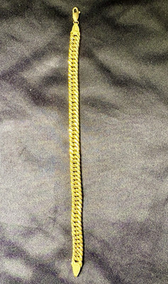 Saudi Gold 21k 10.86grms Cuban Link Chain Bracelet 7.5in Lobster Clasp.