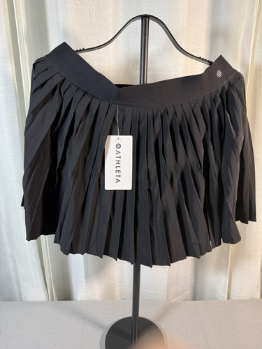 Athleta Womens Black Pleated Tennis Skirt Golf Activewear Athletic Skort NWT