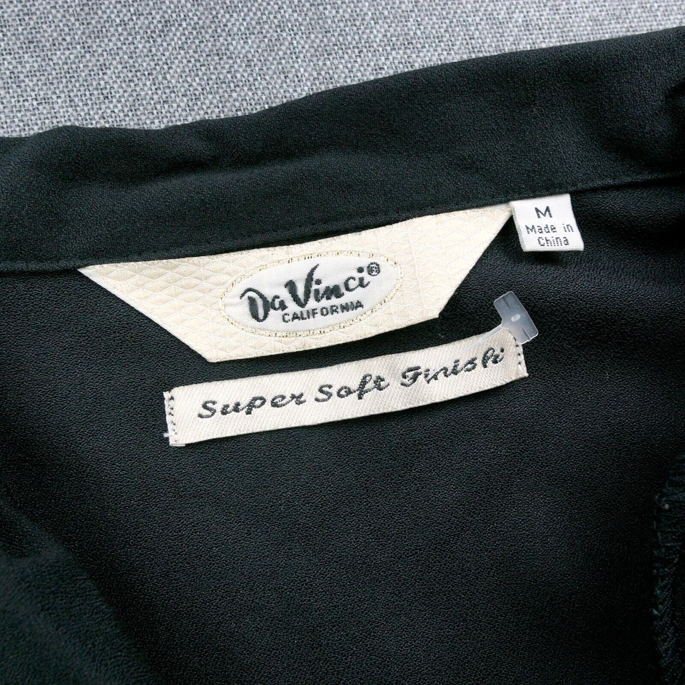 DaVinci California Shirt Medium Black Red Sleeper Rockabilly Retro Rayon Ricky - Image 3 of 4