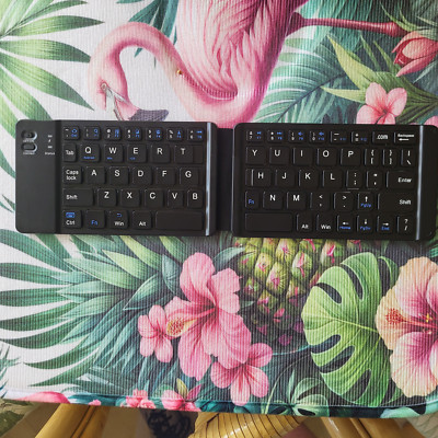 Mini Bluetooth Wireless Foldable Keyboard, Rechargeable Bluetooth Portable
