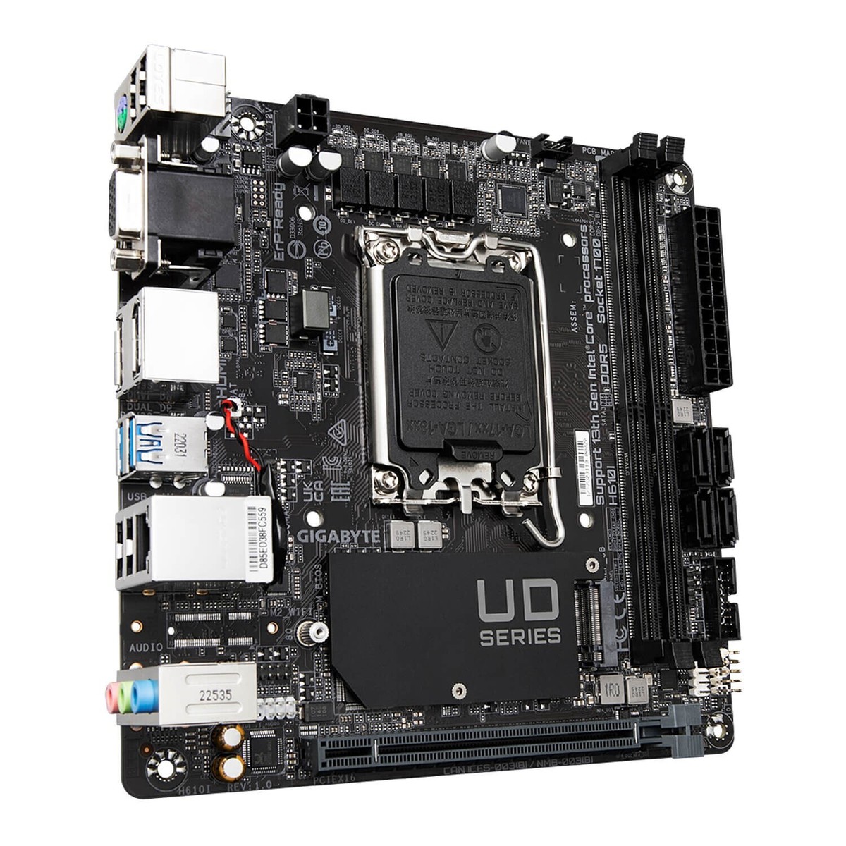 Gigabyte H610I Motherboard CPU LGA 1700 RAM DDR5 Mini ITX VGA HDMI
