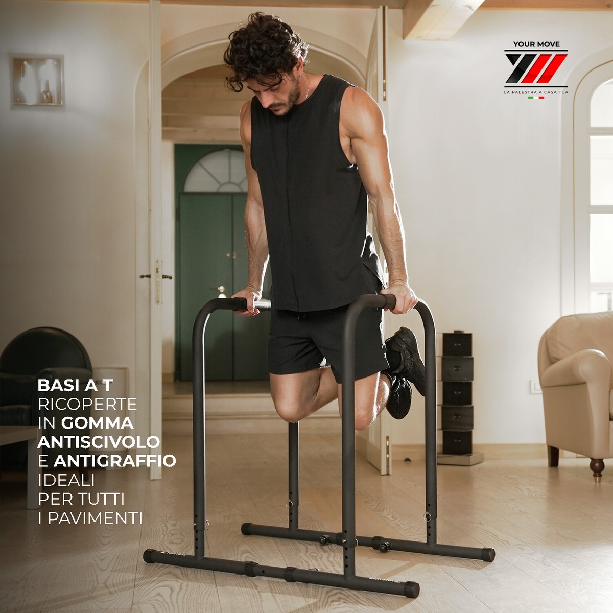 Barre Parallele DH FitLife Regolabili - Dip Station Per Calisthenics, 80-90 Cm, Carico 200 Kg - Foto 8