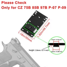 Red Dot Sight Mount Plate for Glock/Taurus PT111 G2 G2C/CZ 75B 85B 97B P-07 P-09
