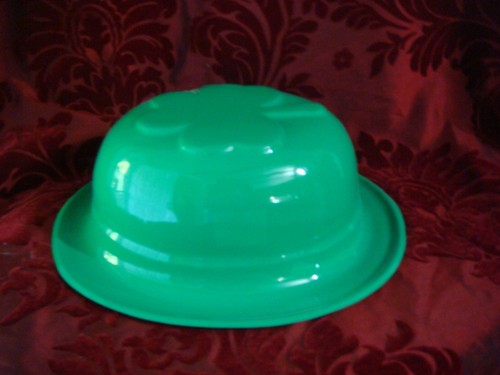 Halloween/St. Patrick's Day Green Plastic Hat ~ Worn Once-Formed Shamrock On Top