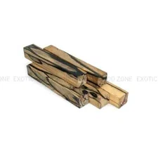 5 Pcs, Black and White Ebony Pen Blanks 3/4x 3/4x 5- Woodturning Carving Blanks