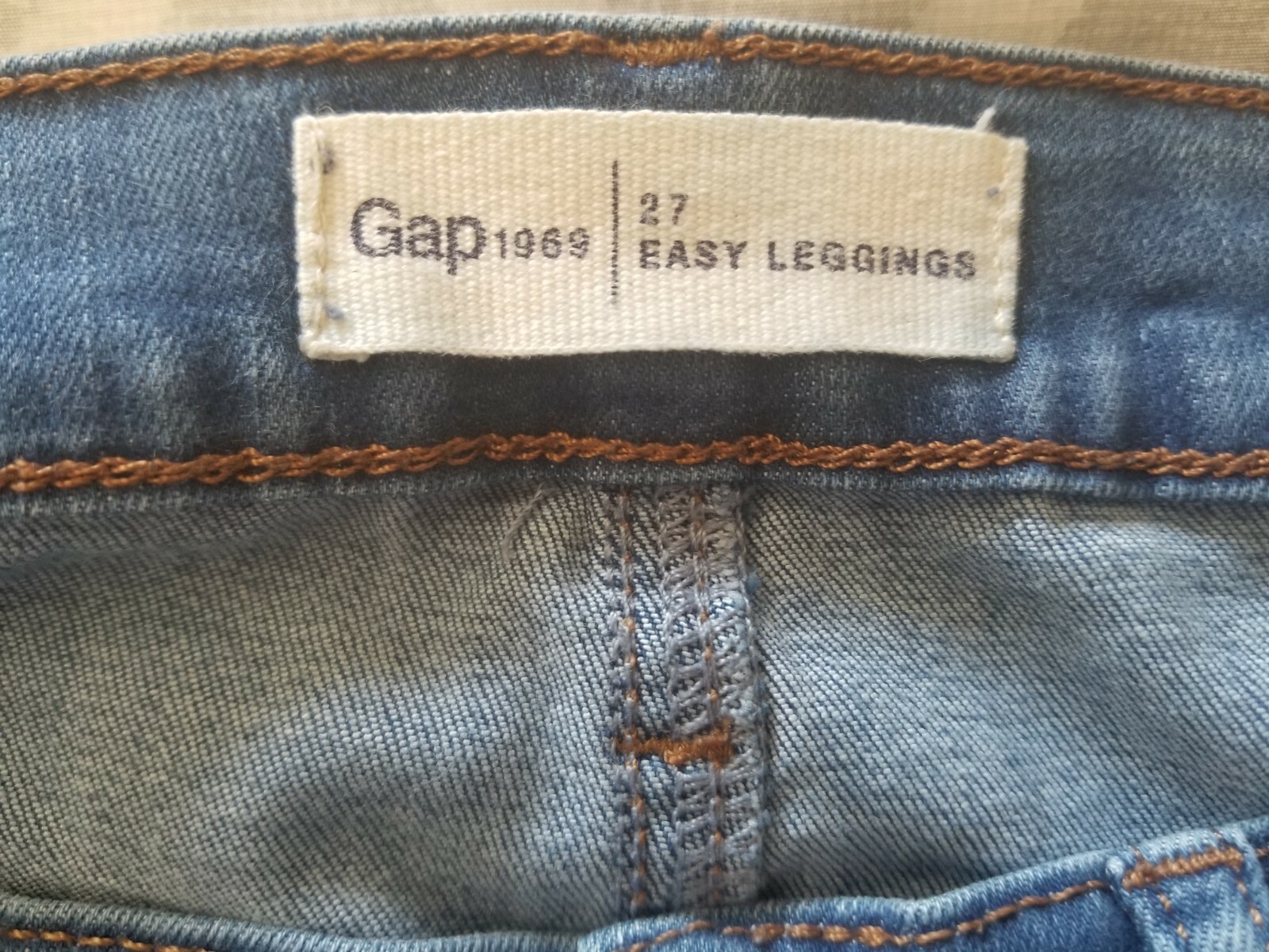 GAP 1969 Blue Easy Leggings Basic Solid Medium Wa… - image 10
