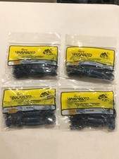 Lot of 4 Packs - Gary Yamamoto Hula Grubs Smoke with Black Blue Flake