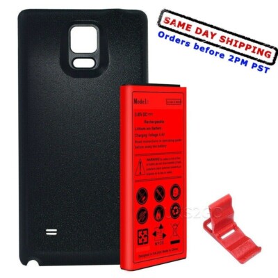 For Samsung Galaxy Note 4 N910 11900mAh Extended Battery + Black Hard Back Cover