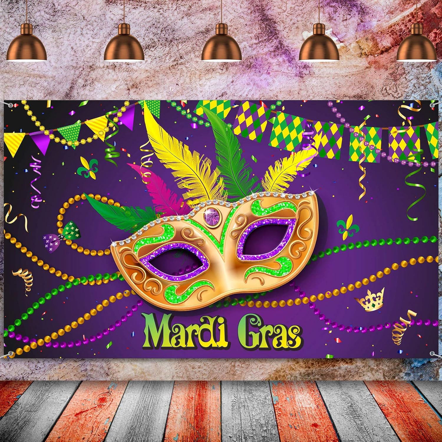 Mardi Gras Decorations Mardi Gras Party Photo Backdrop Banner Decor Carnival Mas