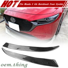 Carbon Fiber Fits Mazda 3 4th 5D Hatchback DTO Front Eyelids Eyebrow Cover 2025