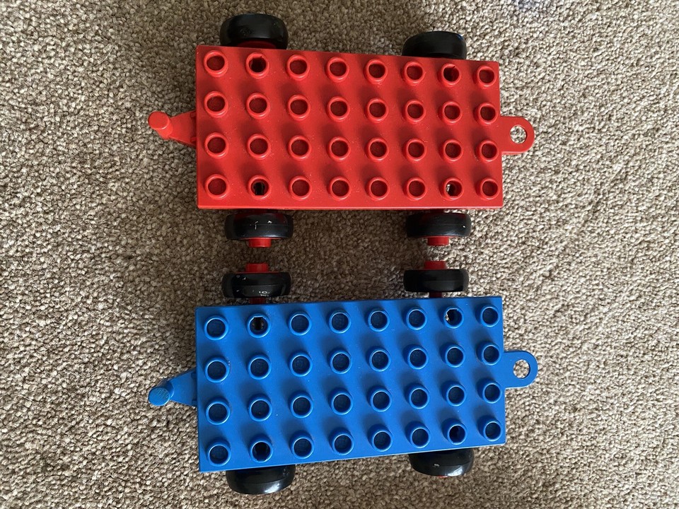 Vintage Duplo Lego1980 Trailer People Shop Groceries Till Seesaw Car