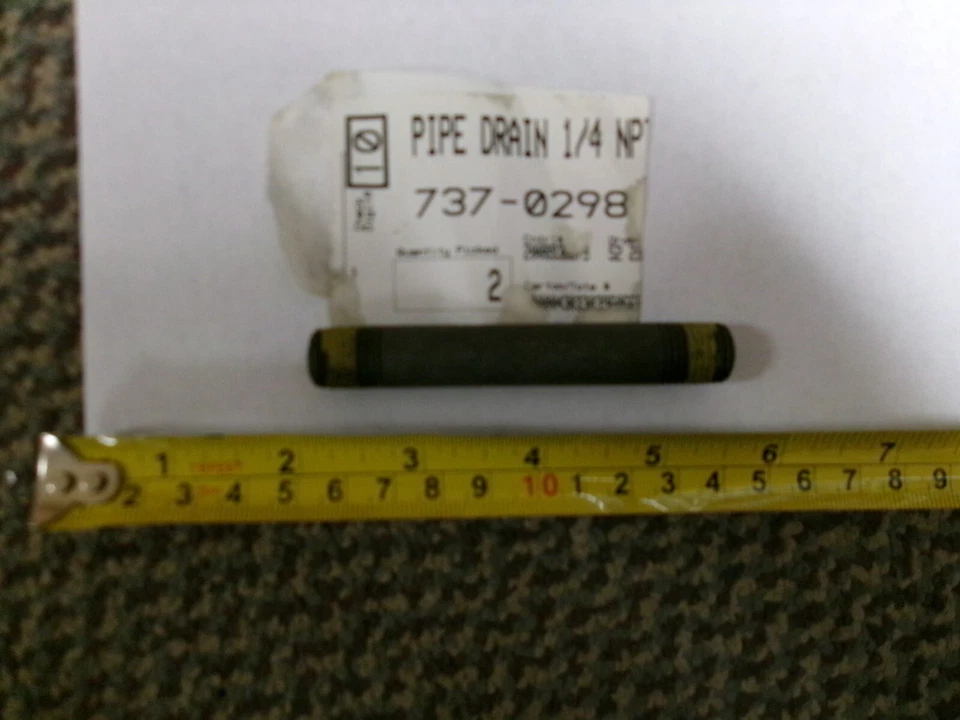 CUB CADET MTD TROY-BILT 737-0298 DRAIN PIPE 1/4 NPT X 3.5LG - Image 4 of 4
