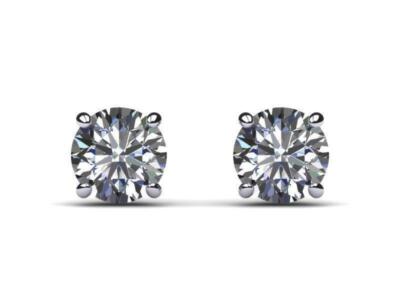 GIA Certified Diamond Earrings VVS2 E Round Cut 4 Ct Lab-Created CVD Sparkling