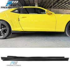 Fits 10-15 Camaro Matte Black PP Add On Side Skirts Bottom Line - Rocker Style