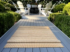 SMITH & NOBLE CORDLESS BAMBOO WICKER WINDOW BLIND PULL DOWN ROMAN SHADE 50x50