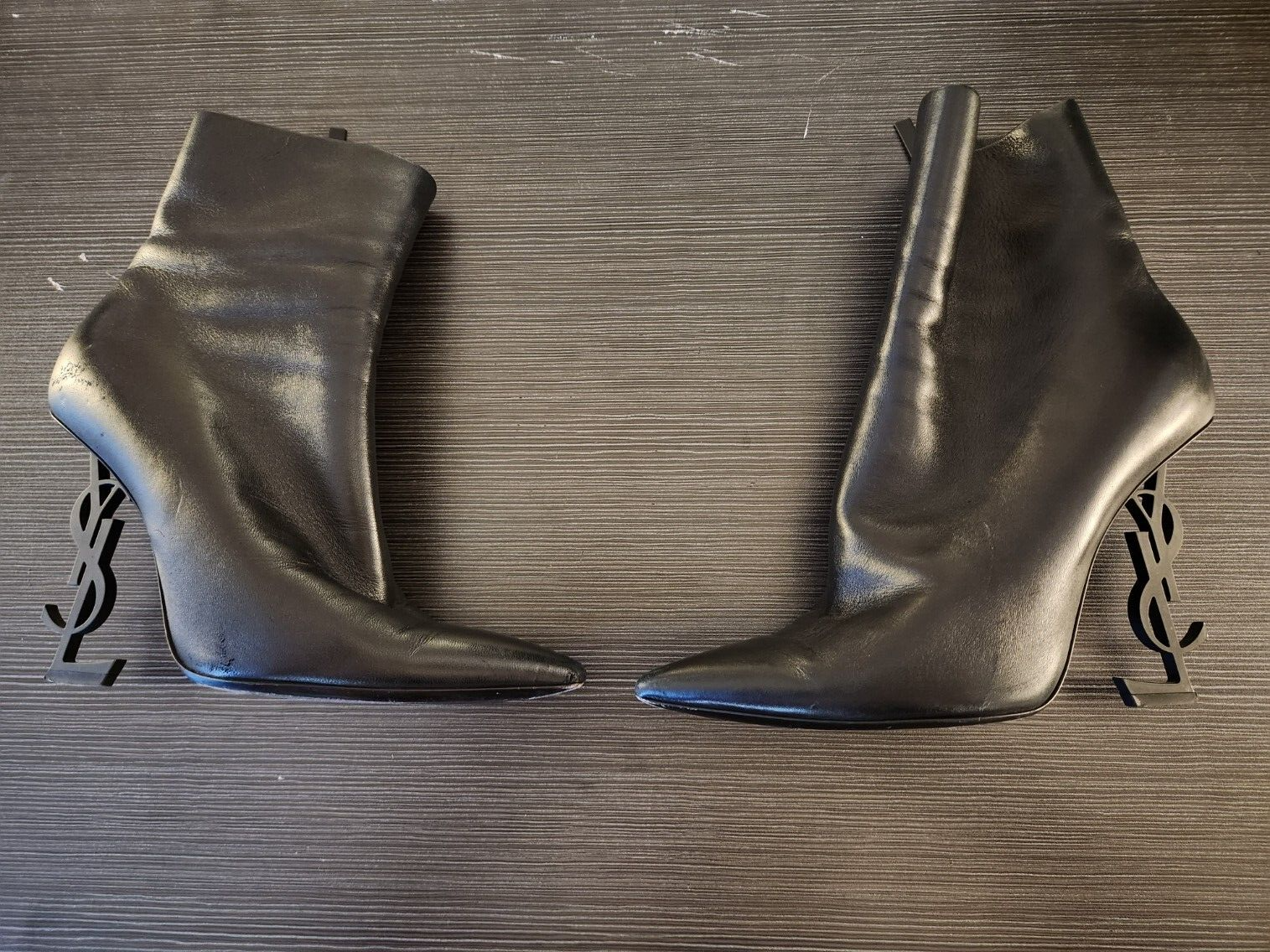 YSL SAINT LAURENT STIVALETTI OPYUM NERI MISURA 40 5 100 MM