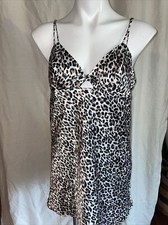 Victorias Secret L Leopard Black Pink Nightie Night Gown Large