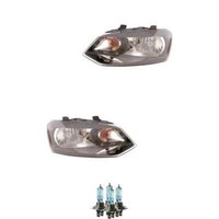Halogen Scheinwerfer Hauptscheinwerfer Set H4 FüR VW Polo Inklusive Lampen