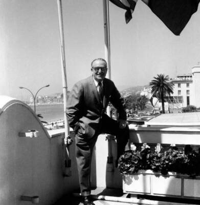 American actor Harold Lloyd at the Cannes Film Festival in May 1962 Old Photo 3