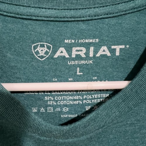 Ariat Teal Green Heather. NWT Men’s Long Sleeve Size Large - Picture 3 of 7